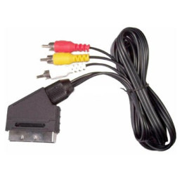 Cablu scart tata - 3 RCA tata cu comutator 1.5m