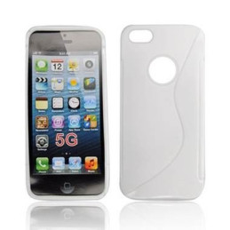 Carcase,Huse Husa silicon BackCase S-line Apple iPhone 5 alba 7,71 Lei