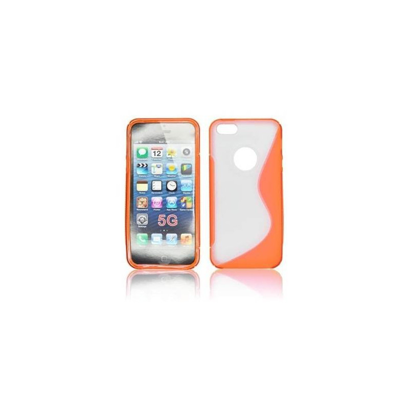 Carcase,Huse Husa silicon BackCase S-line iPhone 5 portocaliu/transparenta 8,20 Lei