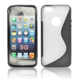 Husa silicon BackCase S-line iPhone 5 negru/transparenta
