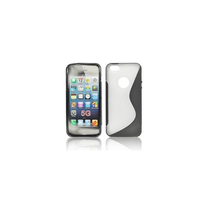 Carcase,Huse Husa silicon BackCase S-line iPhone 5 negru/transparenta 8,20 Lei