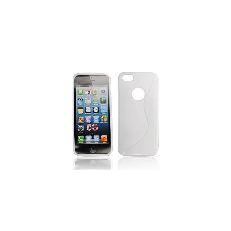 Carcase,Huse Husa silicon BackCase S-line iPhone 5 alba/transparenta 8,20 Lei