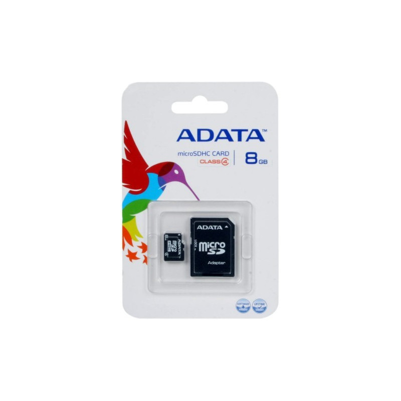Carduri & Memorii USB MicroSDHC 8Gb A-DATA cu adaptor 19,06 Lei