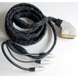 Cabluri audio - video Cablu scart la 3 RCA tata + intr. Gold 3m 14,54 Lei