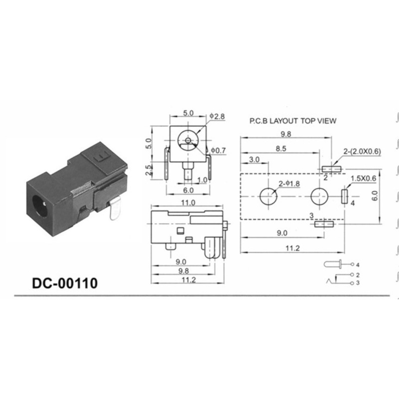 Conectori PCB Mufa alimentare DC mama tableta smd DC00110 1,27 Lei