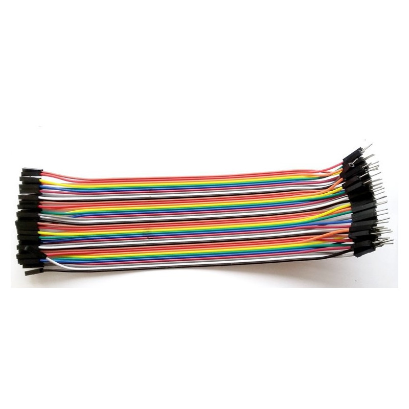 Cabluri adaptoare Cablu colorat 40 fire cu conectori mama-tata 20cm 12,10 Lei