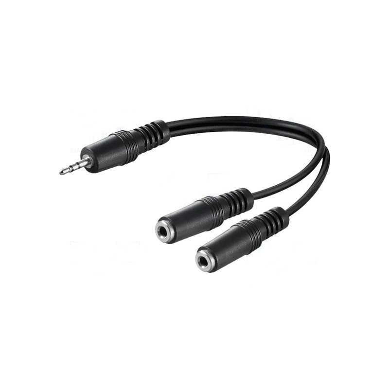 Cabluri audio - video Cablu jack 3.5mm stereo tata - 2 jack 3.5mm mama 0.2m 7,78 Lei