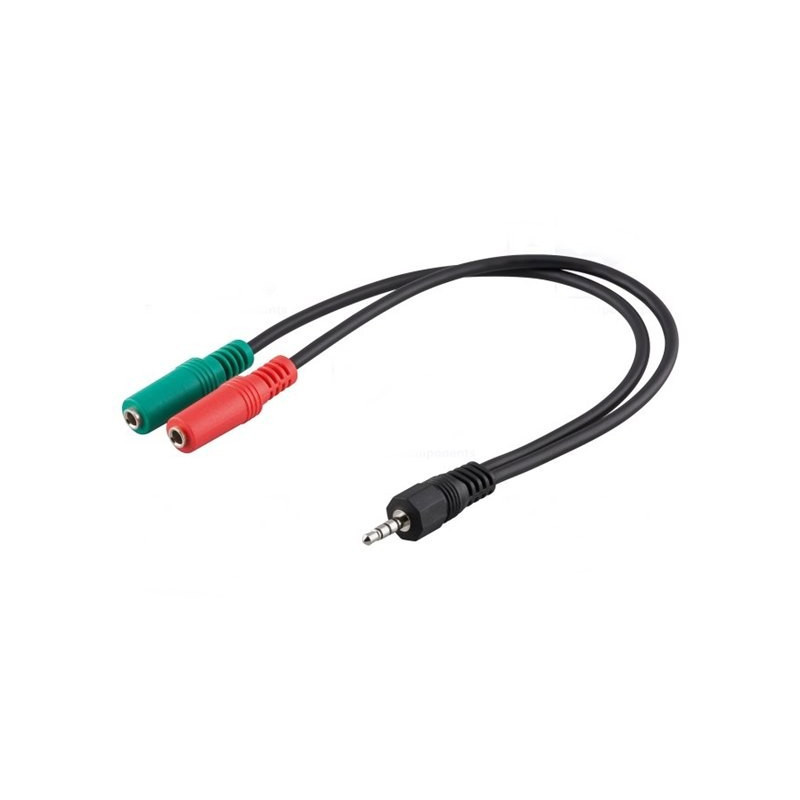 Cabluri audio - video Cablu jack 3.5mm 4pin - 2x jack 3.5mm 3pin mama 0.2m 8,03 Lei