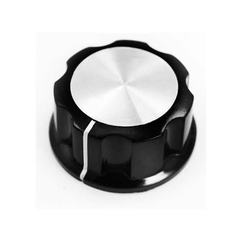 Butoane potentiometru Buton plastic negru/argintiu 27mm 2,95 Lei