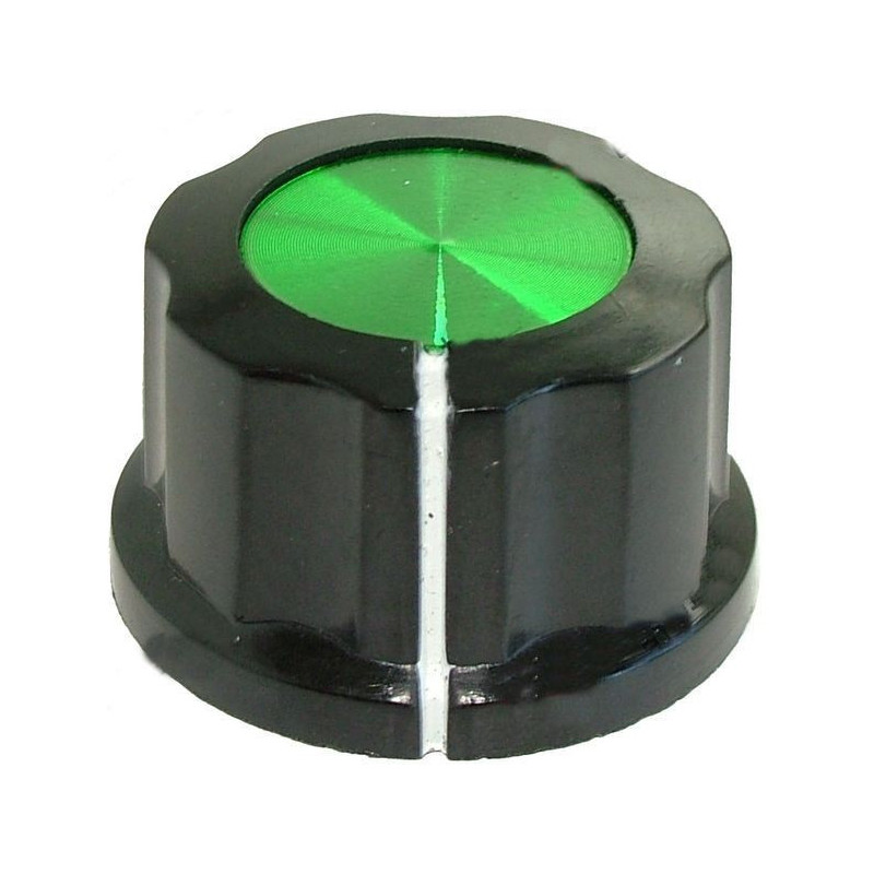 Butoane potentiometru Buton plastic negru/verde 27mm 2,95 Lei