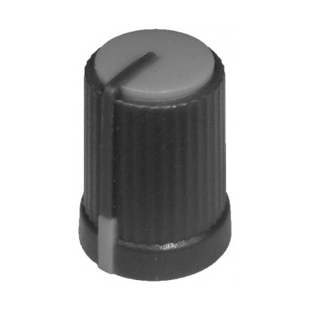 Buton plastic gri pentru ax tesit de 6mm