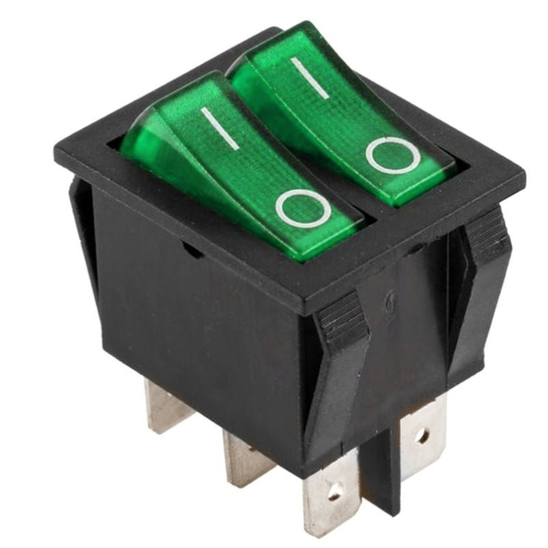 Intrerupatoare Intrerupator led dublu ON-OFF 6 contacte verde 4,52 Lei