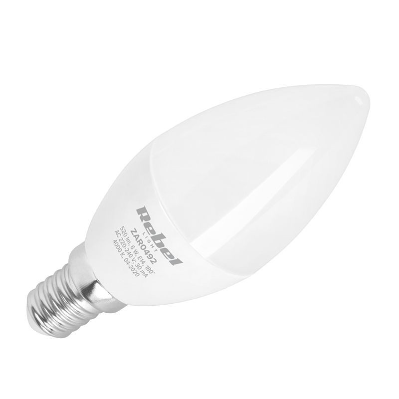 Electrice Bec leduri E14 lumanare 6W alb neutru REBEL 6,00 Lei