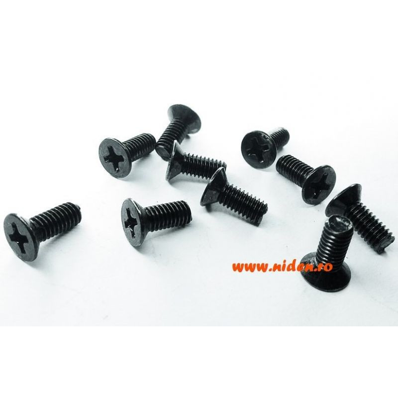 Asamblare Surub M3x6mm cap îngropat set 10buc. negru 1,55 Lei
