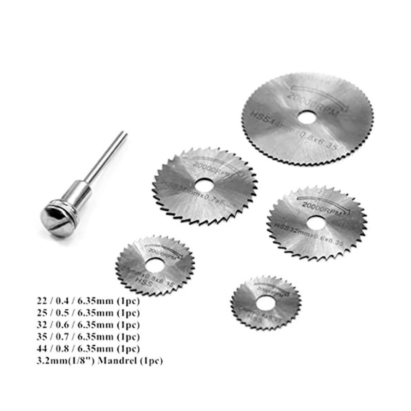 Diverse accesorii Set 5 freze disc cu dantura de taiere + mandrina 34,06 Lei