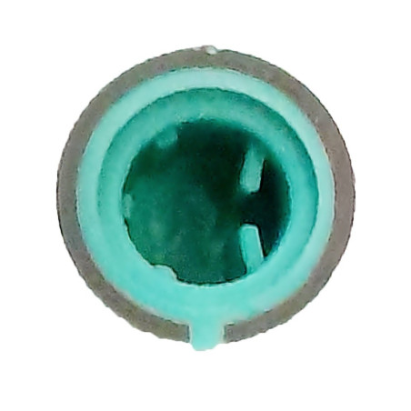 Buton plastic verde pentru ax tesit de 6mm