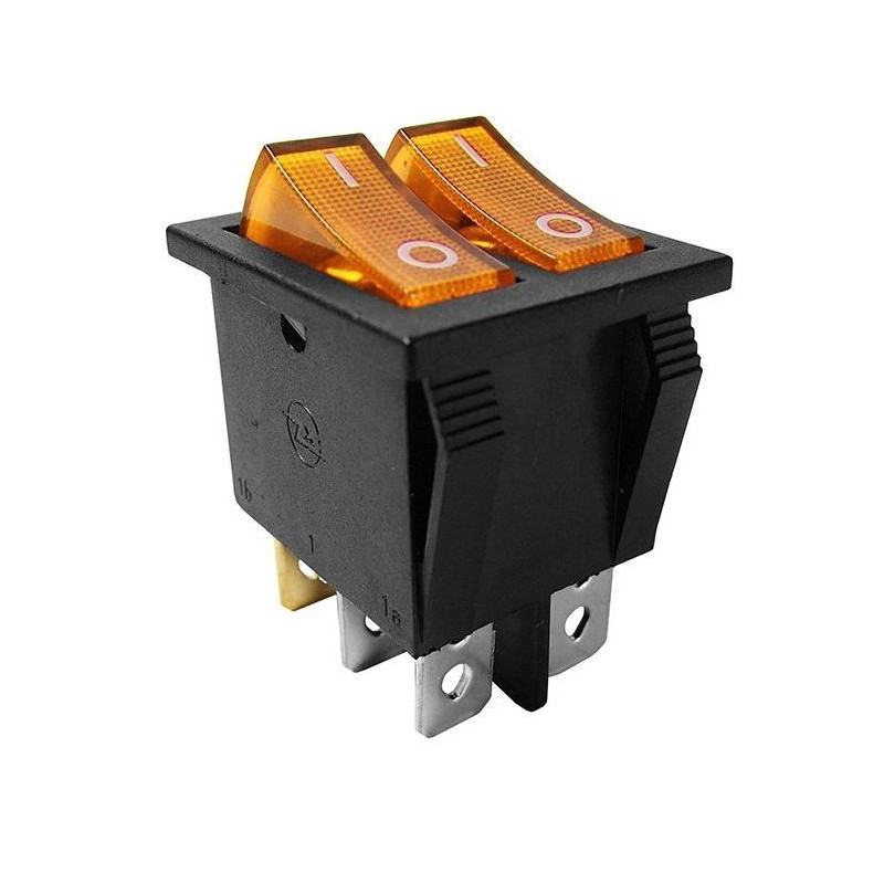 Intrerupator dublu cu led on/off Portocaliu Intrerupator dublu cu led on/off Portocaliu