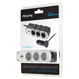 Accesorii Auto Splitter Bricheta Auto X3 Cu Usb Si Cablu Peiying 24,90 Lei